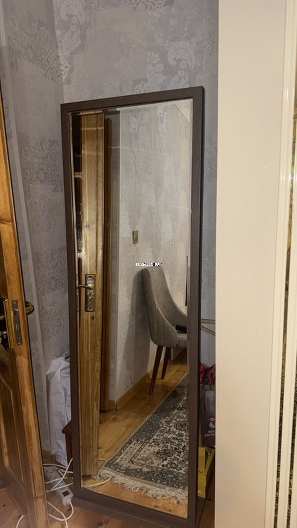 Güzgü Döşəmə üstü, Düzbucaqlı, Sadə, Çərçivə ilə - şəkil 2