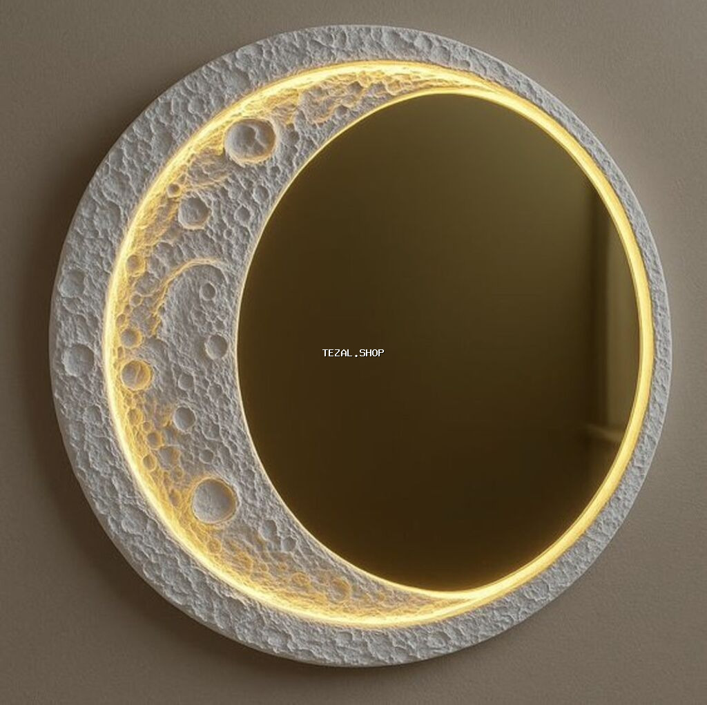 Dekorativ “Ay” LED divar lampası - Dairəvi dizayn: Ay səthinin krater - şəkil 4