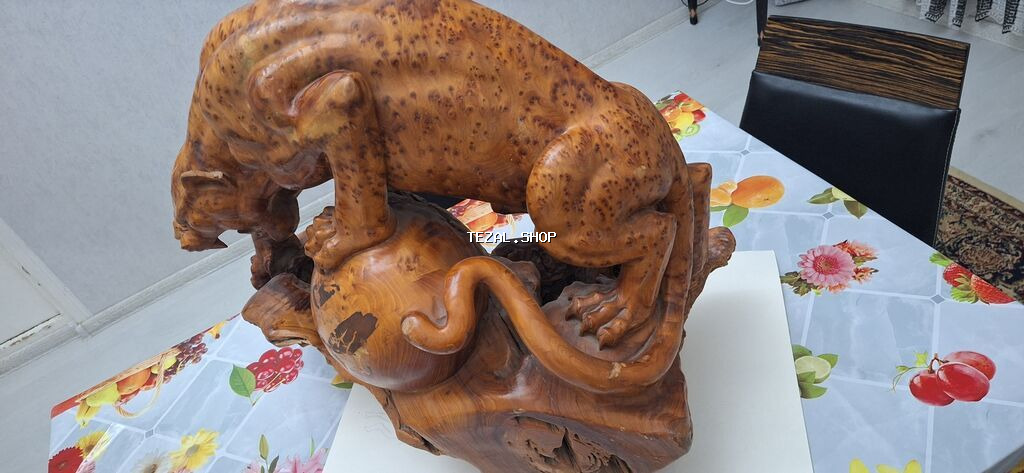 Fiqur, Taxta, rəng - Qızılı - şəkil 2