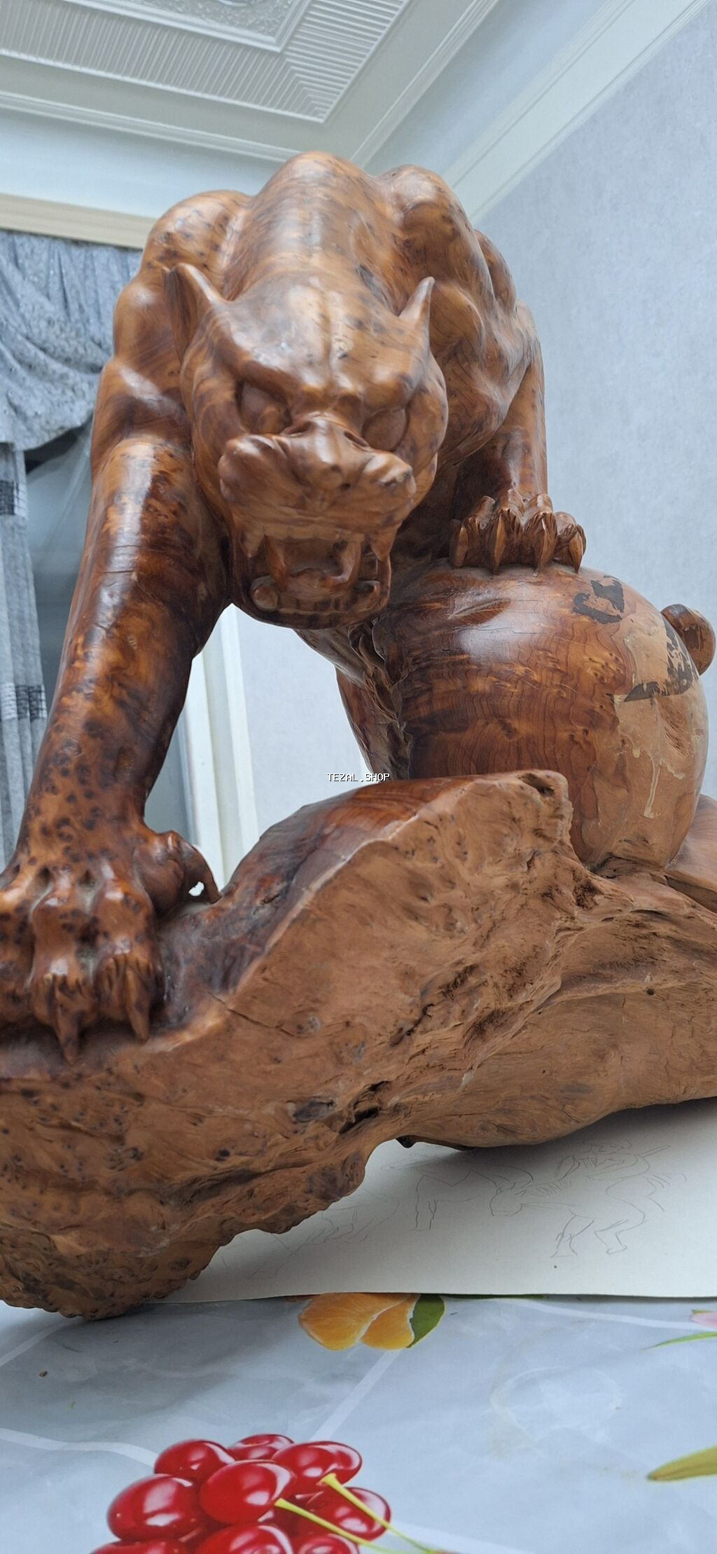 Fiqur, Taxta, rəng - Qızılı - şəkil 4