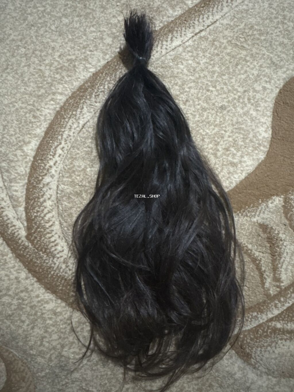 Təbii insan saçı – qara rəng, dalğalı - Növ: kəsilmiş təbii insan - şəkil 2