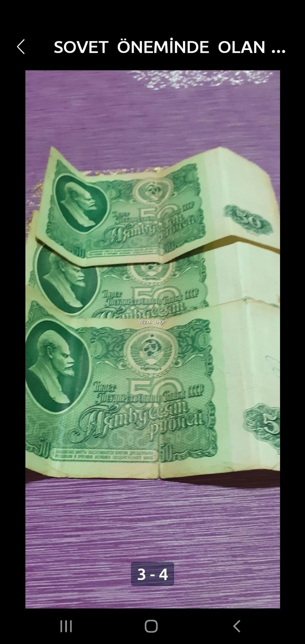 SOVET DÖVRÜNÜN PULLARİ " 50 " manatlar Hamisi Birlikde 150 man