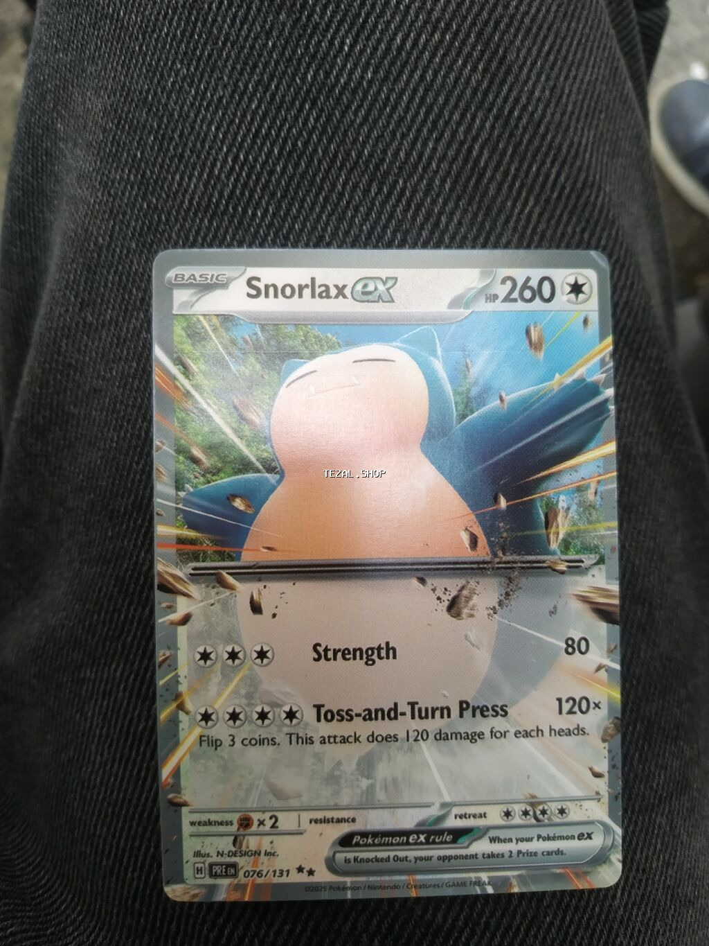 Pokémon kolleksiya kartları dəsti 1) Snorlax EX – Basic, HP 260 -