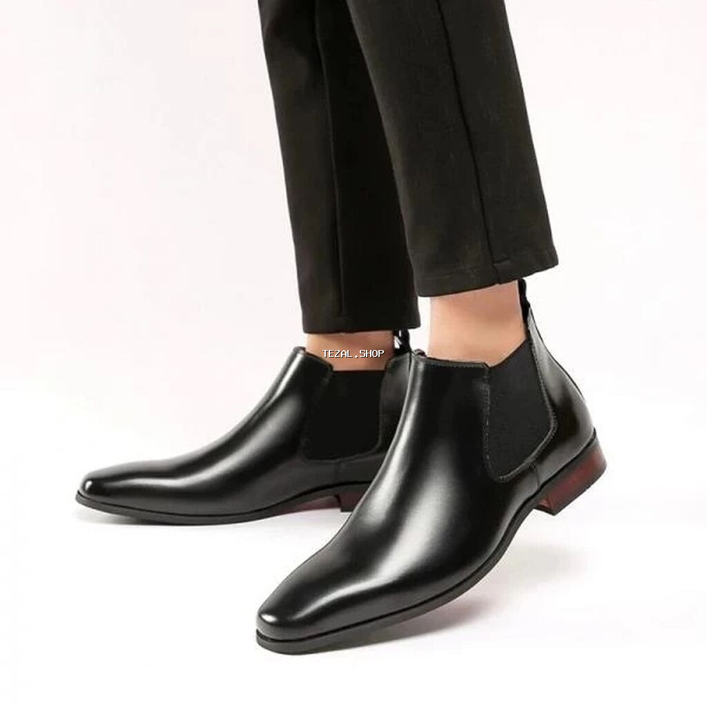 Kişilər üçün klassik Chelsea üslublu qara ayaqqabı razmerler 40 45