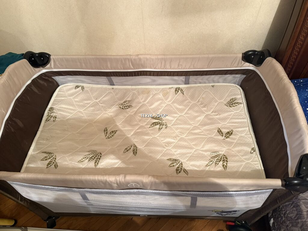 Uşaq üçün portativ beşik/oyun maneyi - Rəng: bej-qəhvəyi kombinasiya - şəkil 2