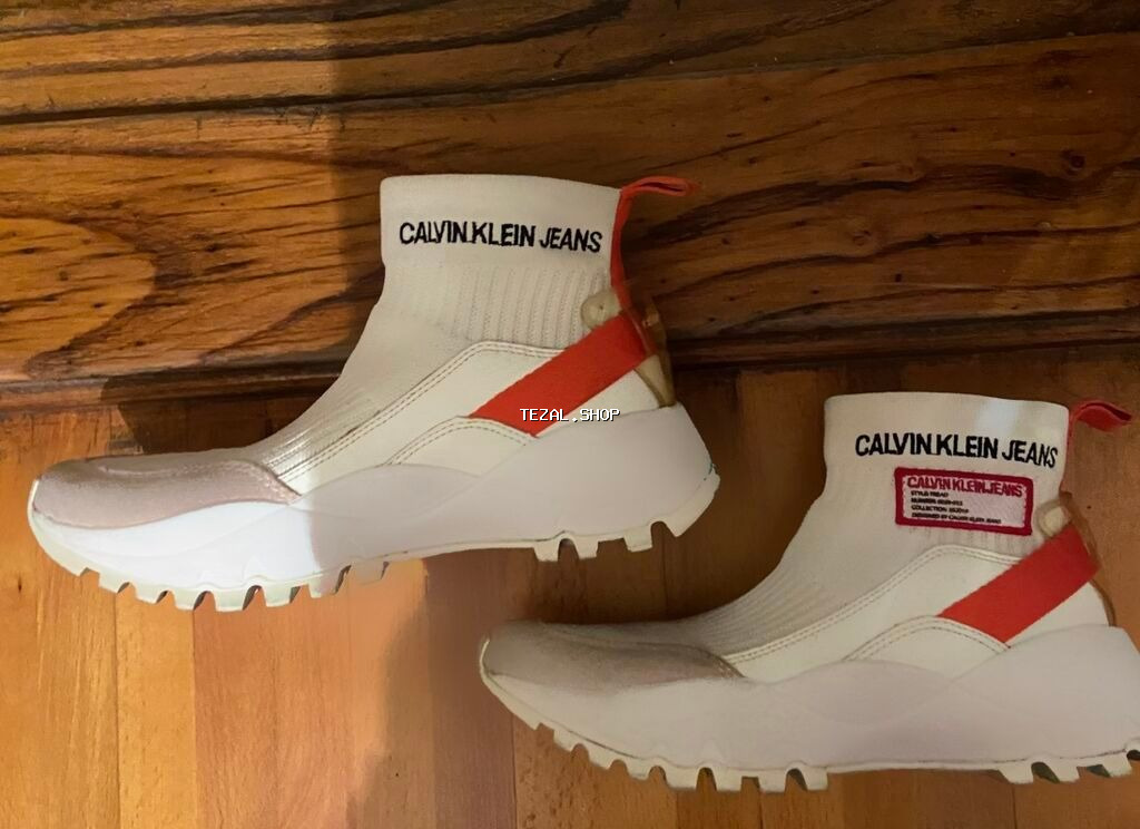 Calvin Klein Jeans “Tysha” ağ rəngdə corab tipli krossovkalar Saytda - şəkil 5