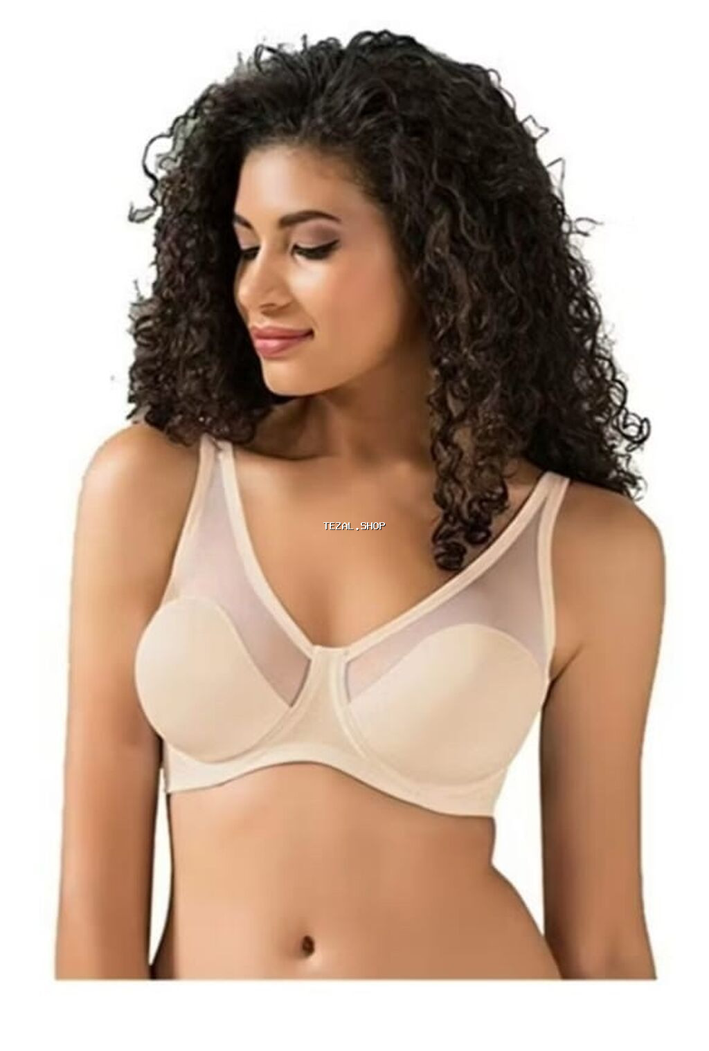 Qadın toparlayıcı balensiz bralet – şəffaf tül detallı - Rənglər: ağ - şəkil 2