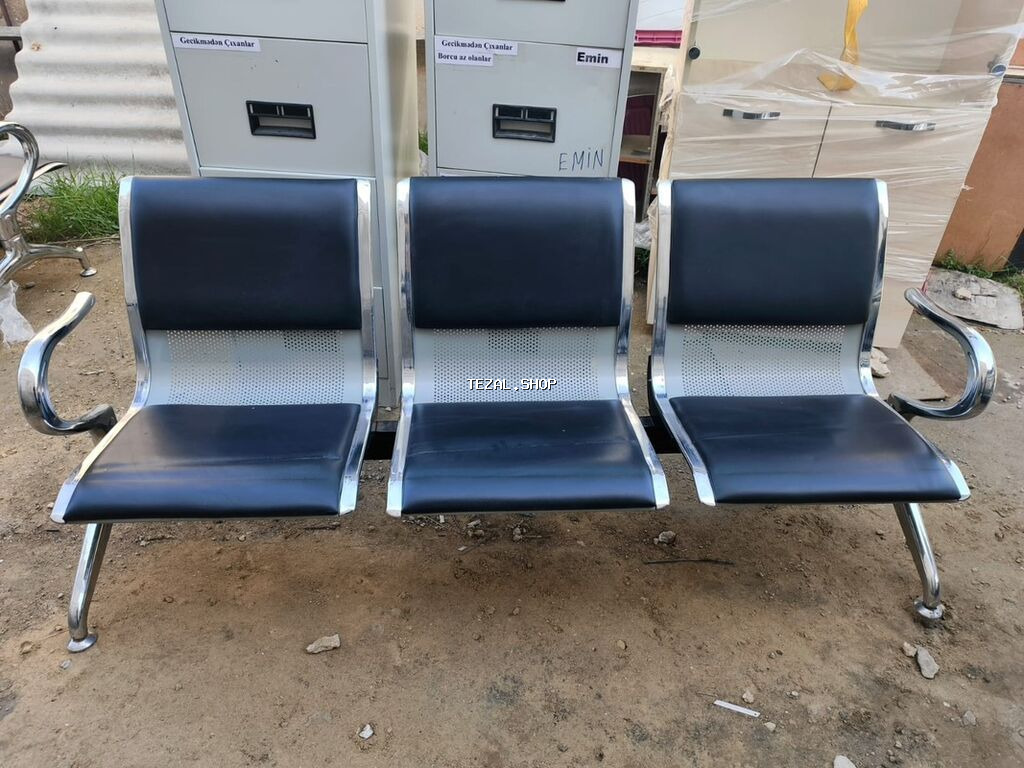 Metal gözləmə oturacağı – 3 nəfərlik - Material: xromlaşdırılmış