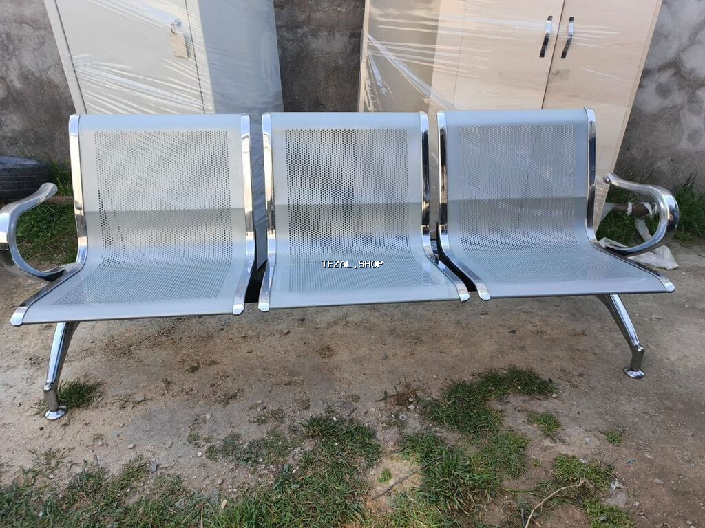 Metal gözləmə oturacağı – 3 nəfərlik - Material: xromlaşdırılmış - şəkil 2