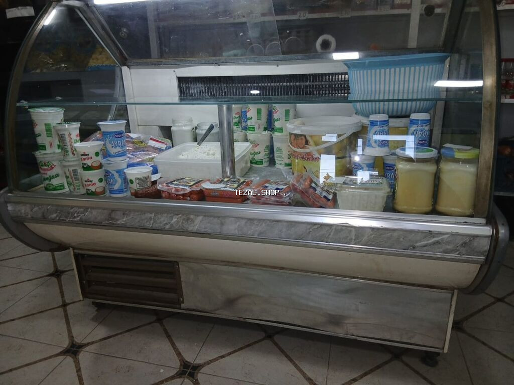 Sənaye tipli soyuducu vitrin – dairəvi şüşəli, ikimərtəbəli rəf