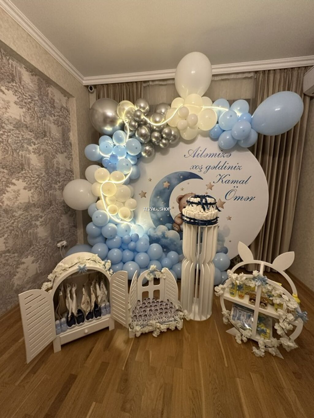 “Xoş gəldin, körpə” məkan bəzədilməsi və fotosona uyğun dekor paketi