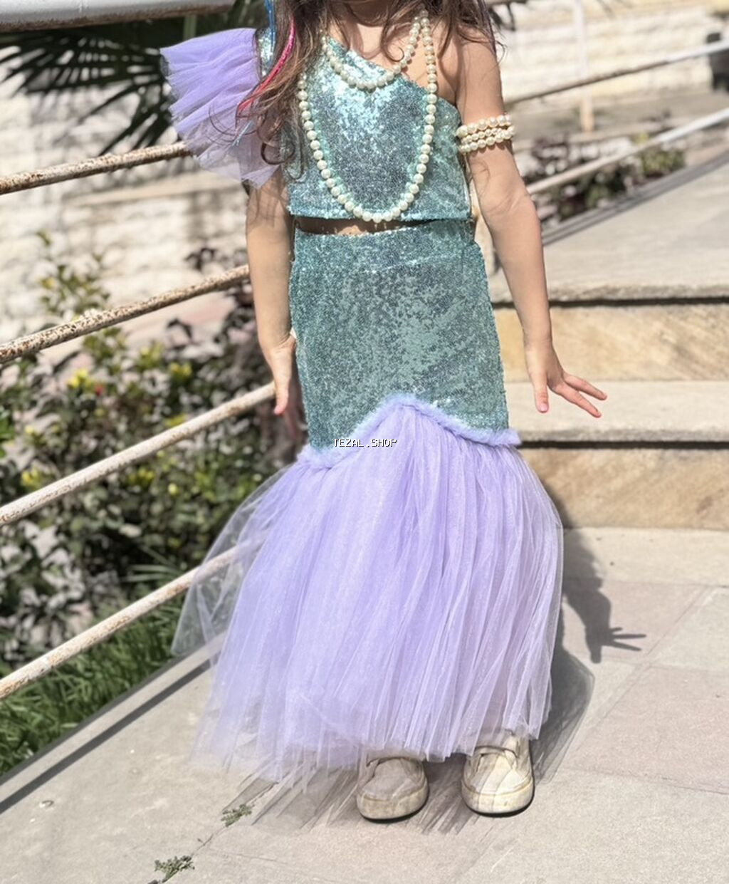 Uşaq üçün “dəniz qızı” temalı iki hissəli kostyum Rusalka platye - şəkil 2