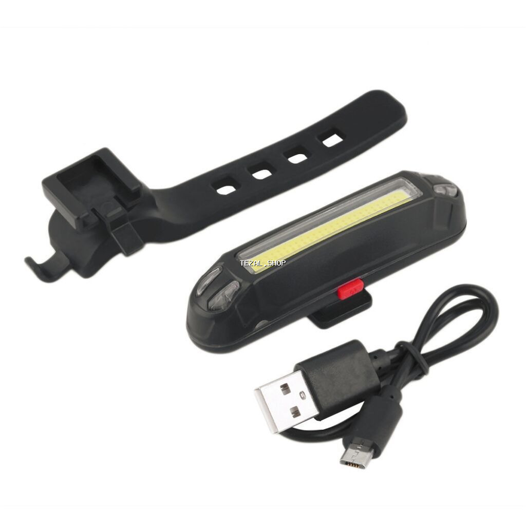 USB ilə şarj olunan velosiped arxa işığı - Yüksək parlaqlıqlı LED/COB - şəkil 3