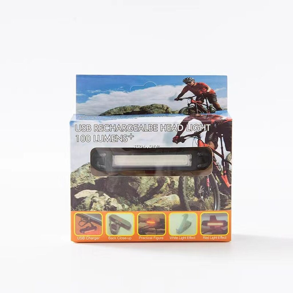 USB ilə şarj olunan velosiped arxa işığı - Yüksək parlaqlıqlı LED/COB - şəkil 5