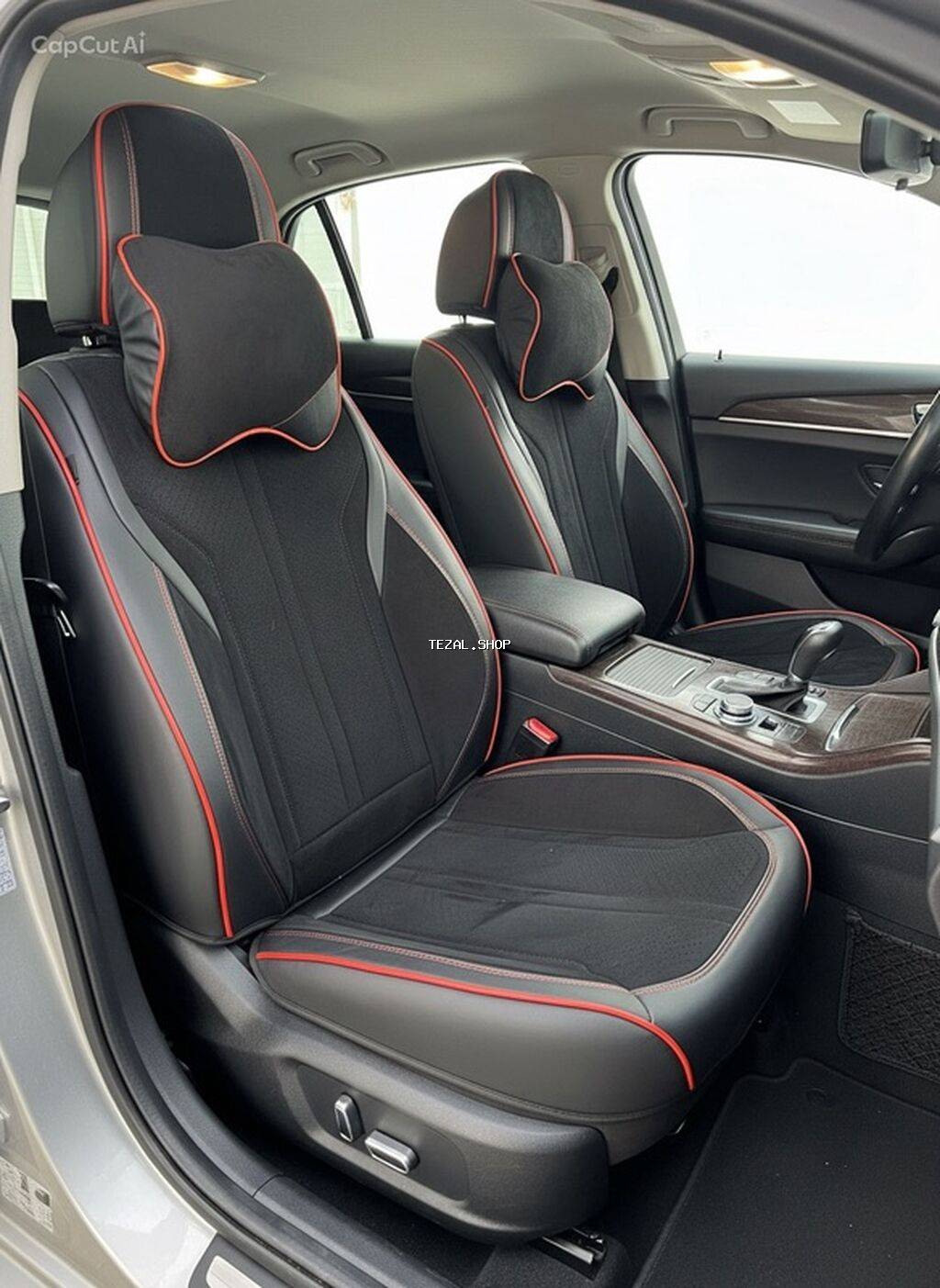 Universal avtomobil oturacaq üzlükləri və boyun yastıqları dəsti - - şəkil 3