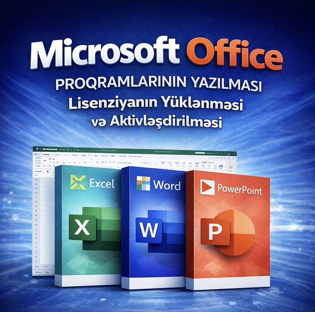 Microsoft Office proqramlarının yazılması, lisenziyanın yüklənməsi və