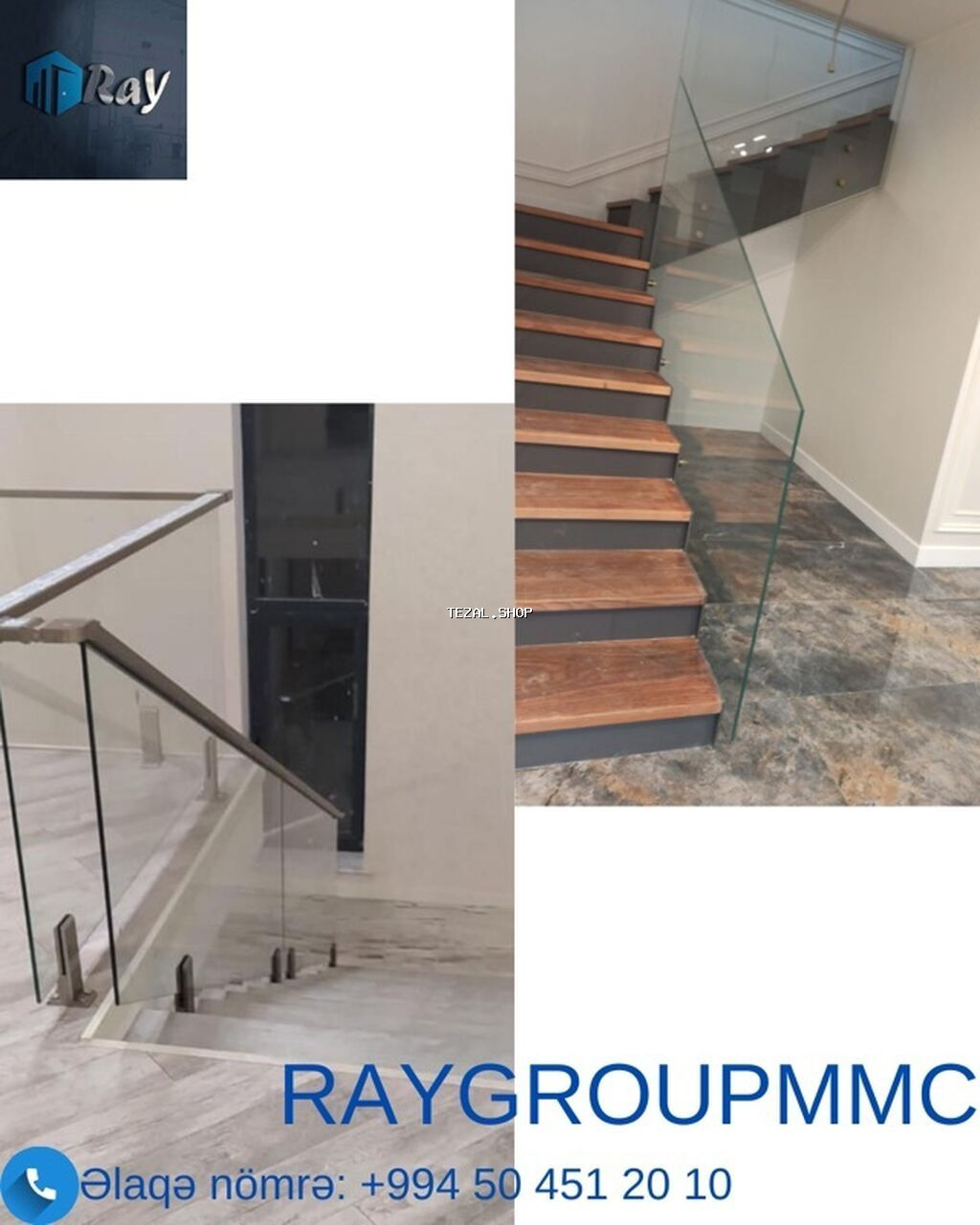 Şüşə məhəccər – pilləkən və interyer həlləri - Tam şüşə məhəccər