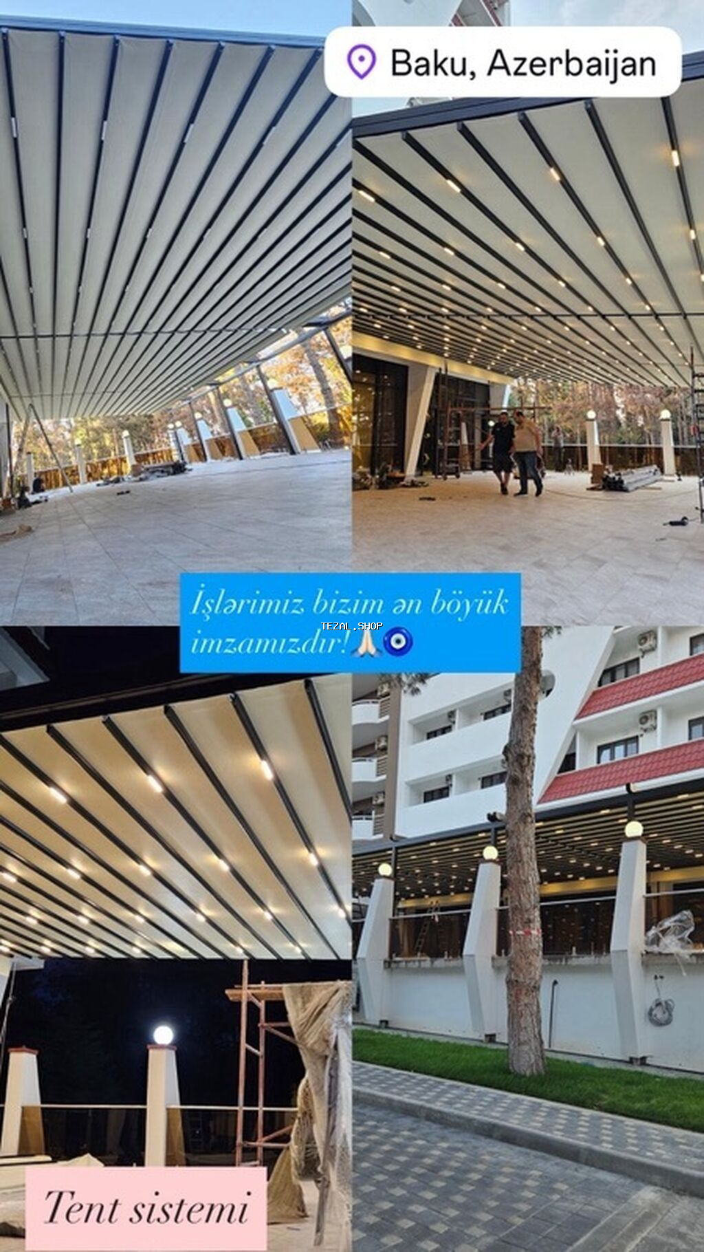 Tent sistemi – Bakı, Azərbaycan - Restoran, kafe, otel, teras və