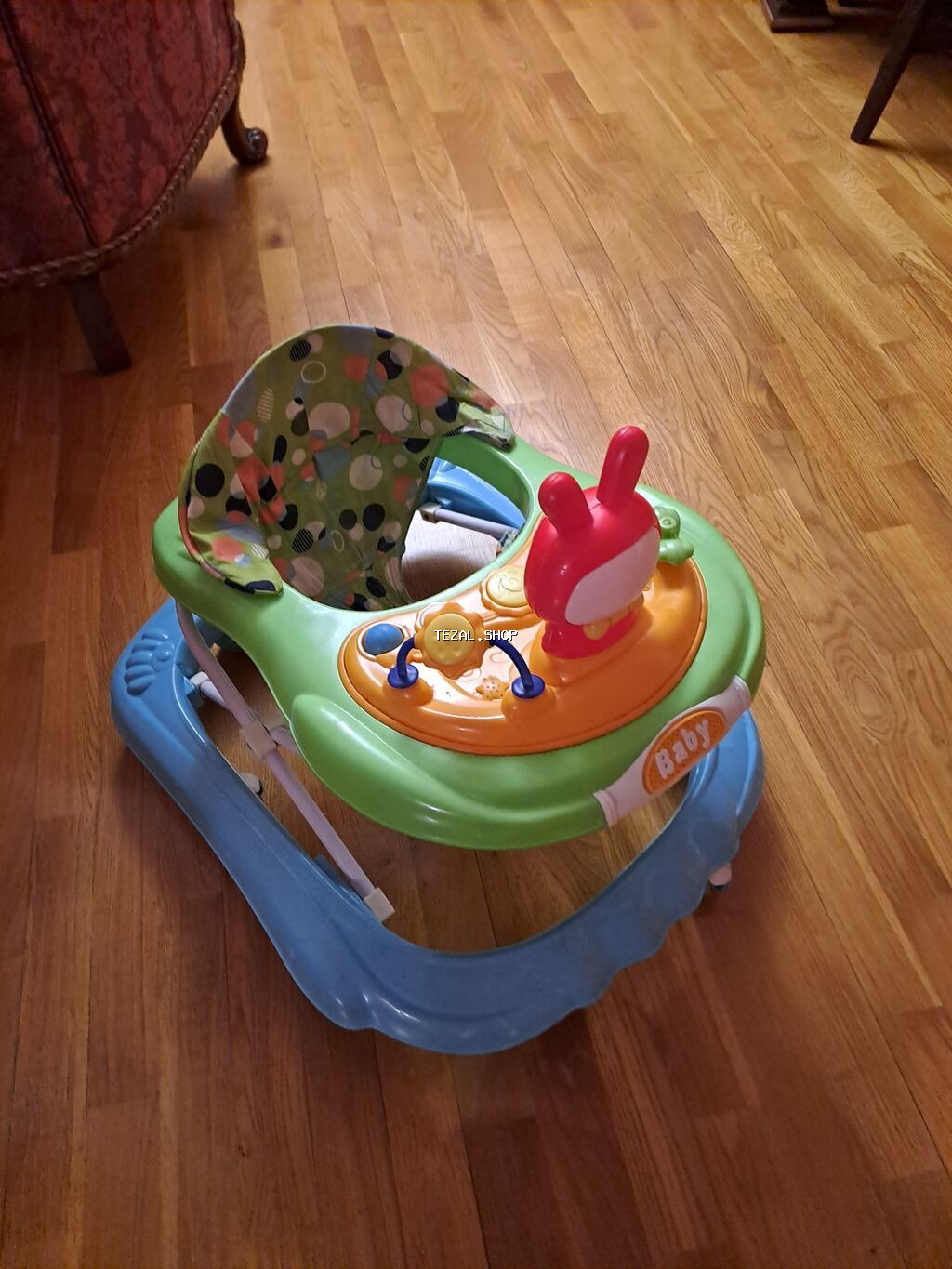 Uşaq gəzdiricisi (walker) - Rənglər: göy alt baza, yaşıl üst hissə - şəkil 3