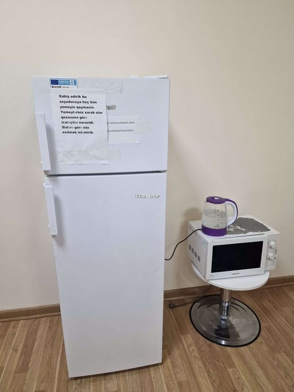 2 qapılı Arcelik Soyuducu Satılır, rəng - Ağ