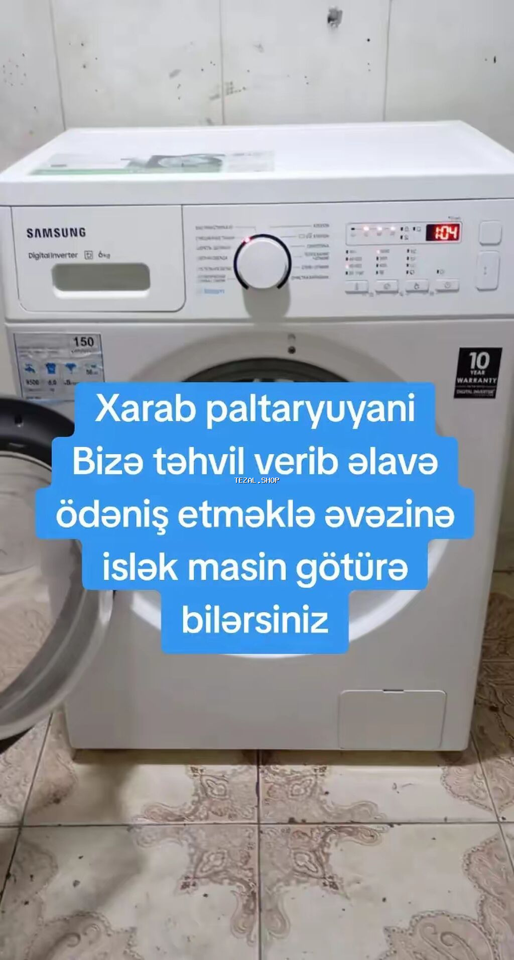 Paltaryuyan maşın LG, 10 kq, İşlənmiş, Avtomat, Kredit yoxdur, Ünvandan götürmə, Ödənişli çatdırılma