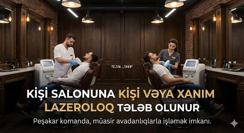 Kişi salonuna xanım lazeroloq tələb olunur Aparat : Aleksandrit