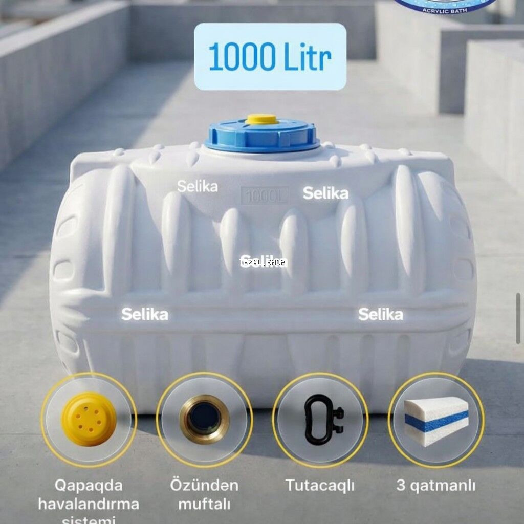 Bak, Plastik, 1000 l l, Yeni, Ödənişli çatdırılma