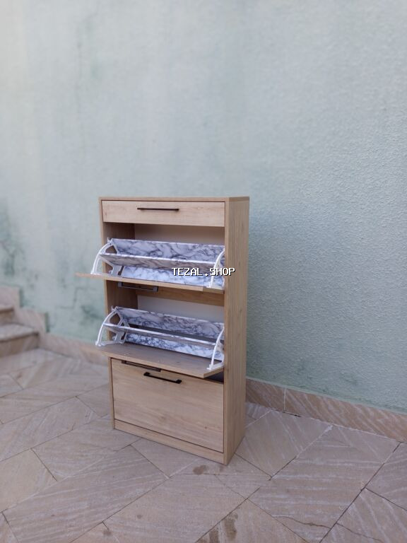 Yeni, 3 qapılı, Qəhvəyi, Digər material Ayaqqabı dolabı