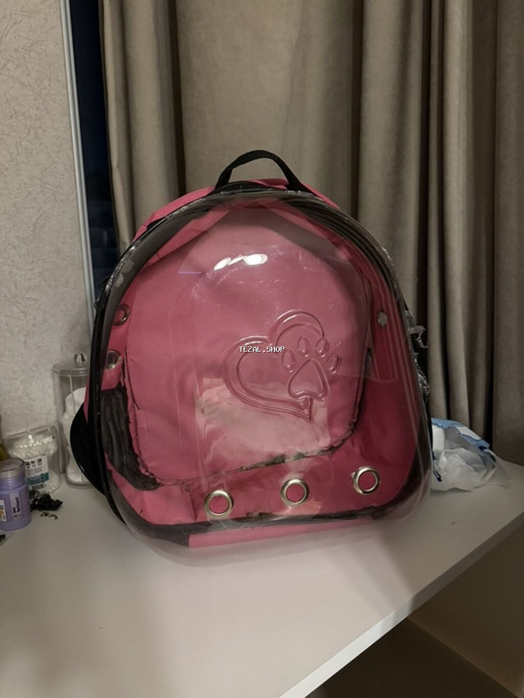 Məhsul: Şəffaf önlü ev heyvanı daşıma çantası (bel çantası tipli) -