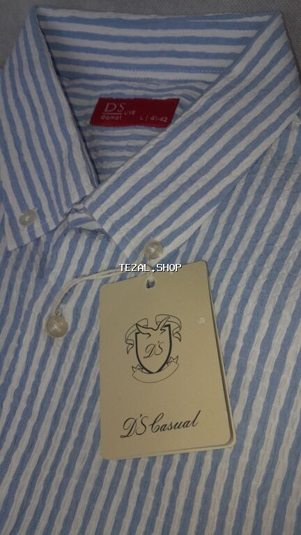 DS DAMAT QISAQOL kişi köynəyi - Model: DS Casual - Ölçü: L (41–42)