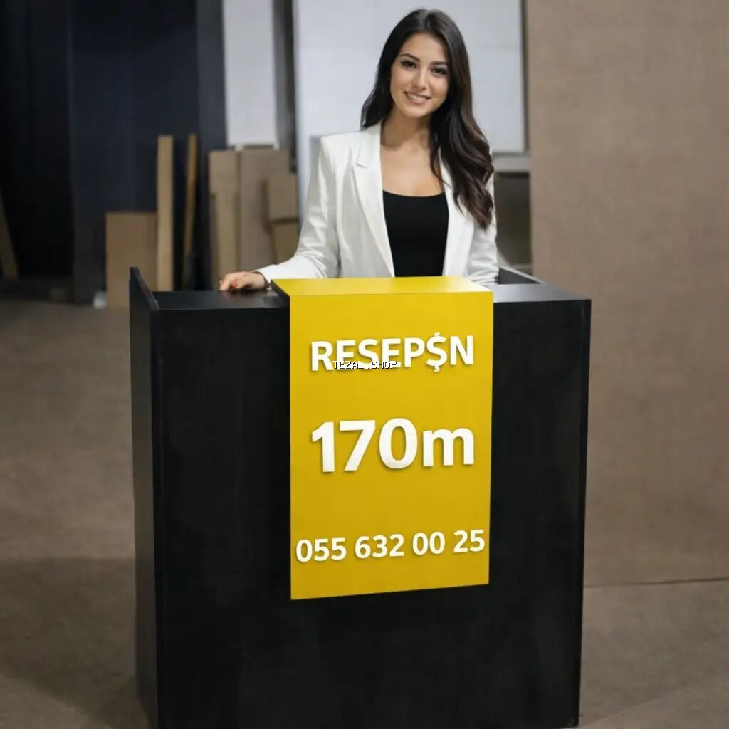 Resepsn masası – kompakt və funksional dizayn - Ölçü: təxmini 170 sm