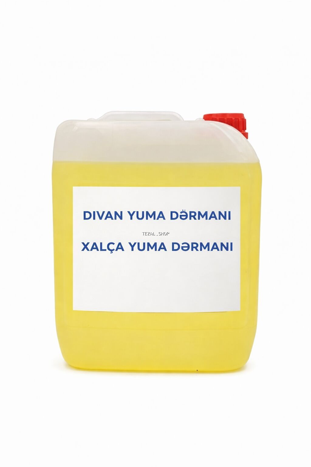 Divan və xalça yuma dərmanı – sarı rəngli maye təmizləyici, iri həcmli