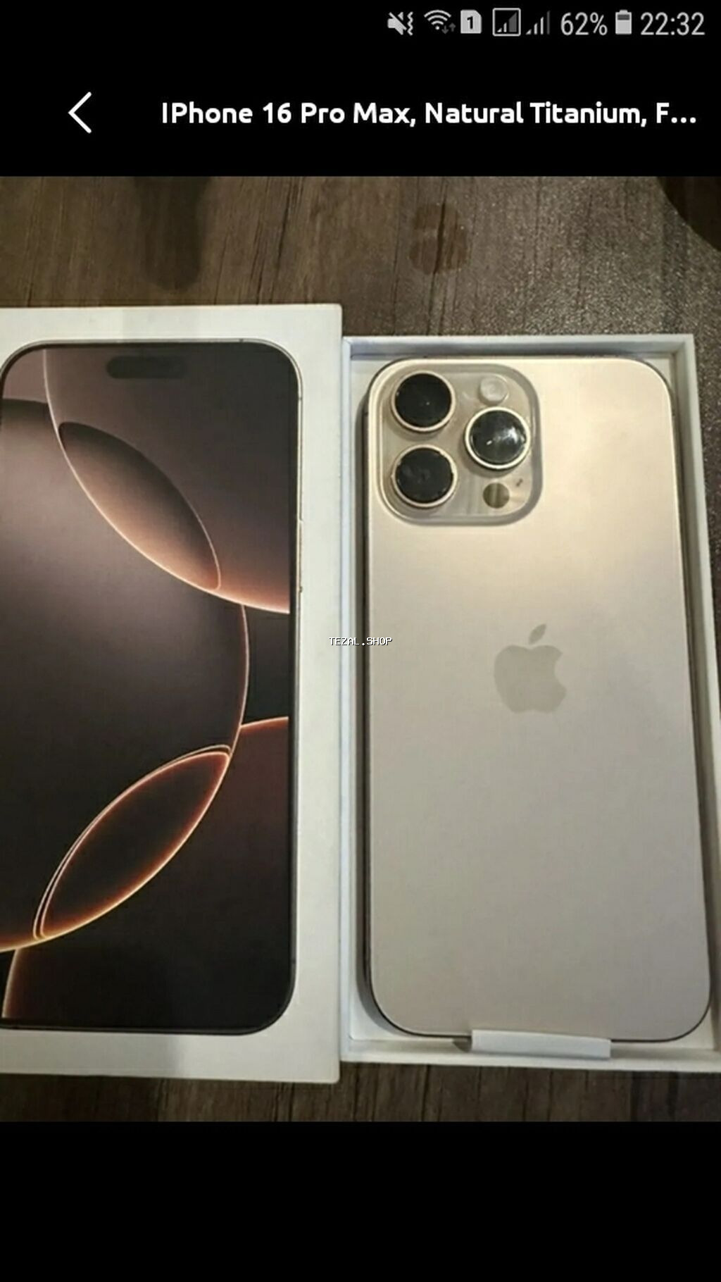 IPhone 16 Pro Max, Natural Titanium, Face ID