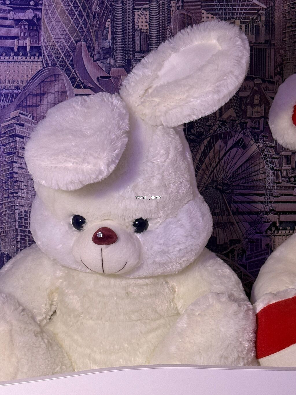 Böyük ölçülü yumşaq oyuncağ – ağ dovşan - Rəng: qar kimi ağ -