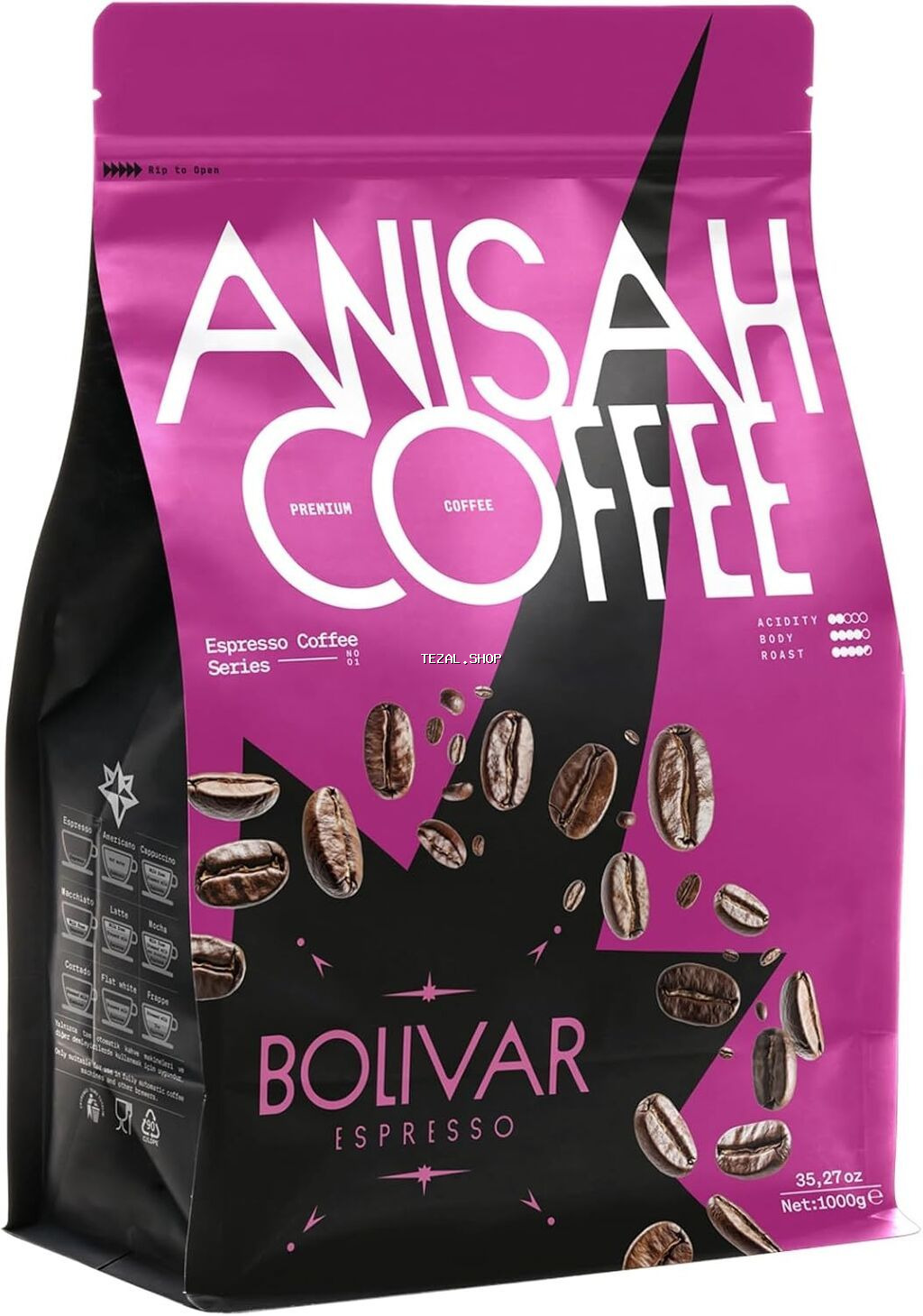 Məhsul: Anisah Coffee – Bolivar Espresso, 1kg - Premium qəhvə