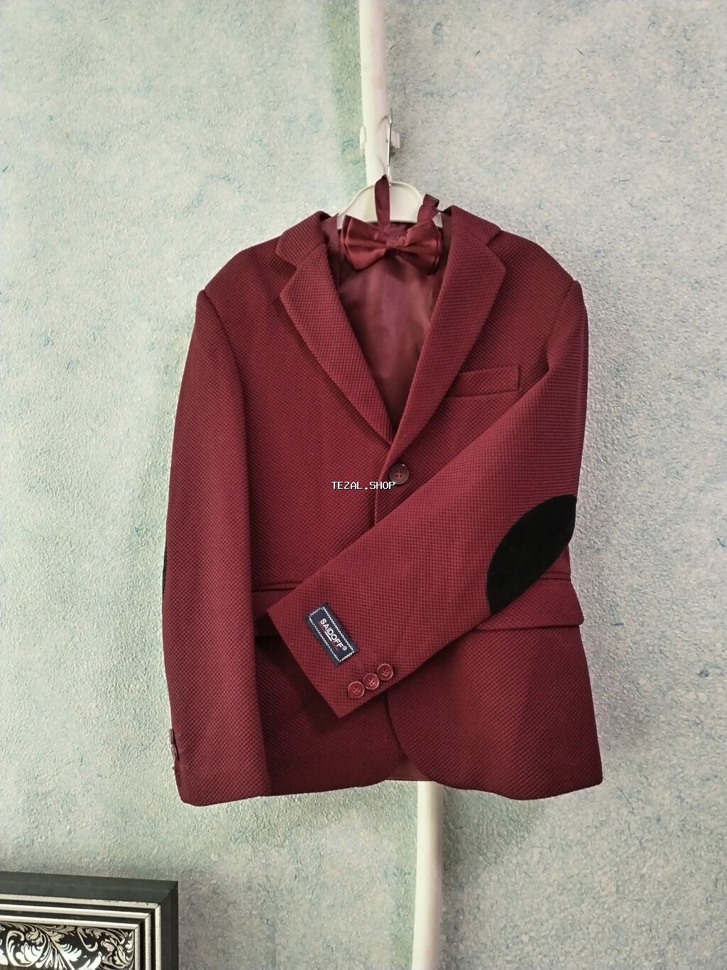 Uşaq üçün klassik kostyum dəsti – bordo rəng 6-7yaş. 1 dəfə istifadə - şəkil 2