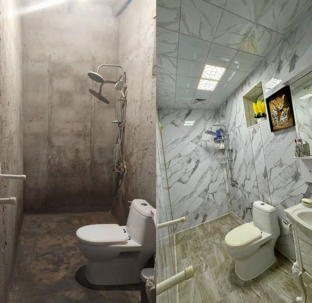 Mərmər effekti verən PVC divar panelləri. 1.Arxası özü