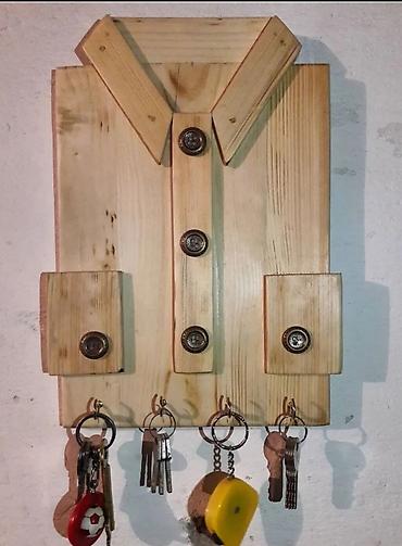 Açar asacağı – köynək formalı taxta dizayn - Material: təbii ağac - şəkil 3