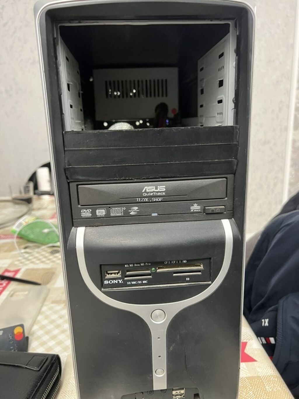 Masaüstü kompüter korpusu və komponentləri + klaviyatura və maus