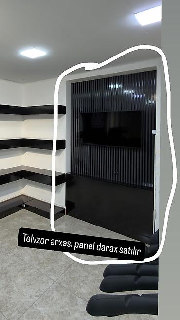 TV arxası dekorativ panel (daraq dizayn) - Rəng: parlaq/qara - - şəkil 2