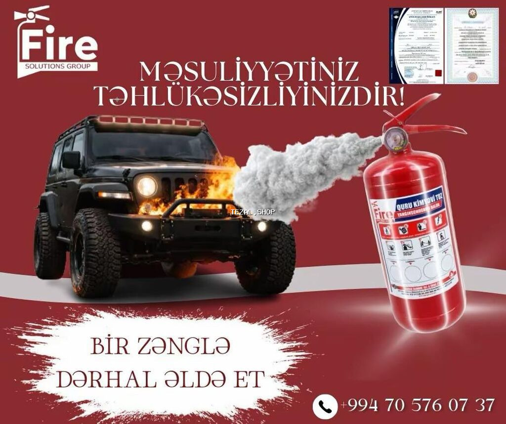 Quru kimyəvi tozlu yanğınsöndürən balon 1il zəmanət və sənədləri ilə