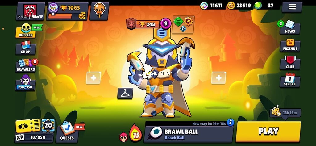 Brawl Stars oyun hesabı - Kupa: 1065 - Brawl Pass səviyyəsi: 15 -