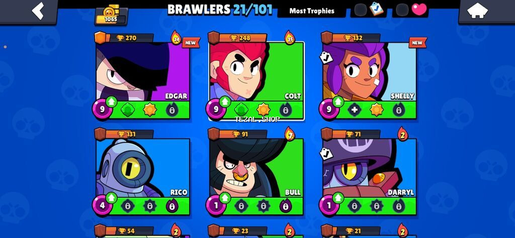 Brawl Stars oyun hesabı - Kupa: 1065 - Brawl Pass səviyyəsi: 15 - - şəkil 2