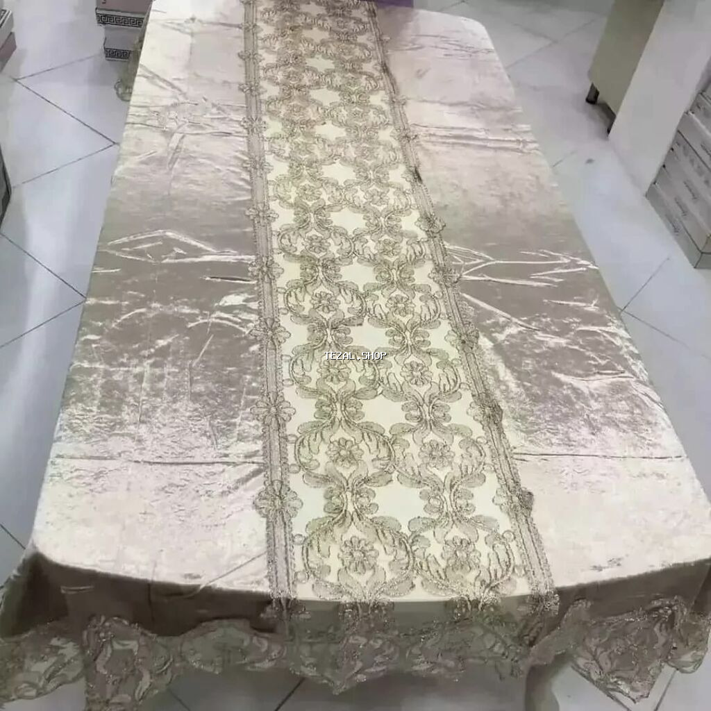 Yeni rəng - Bej Məxmər Süfrə, Ödənişli çatdırılma