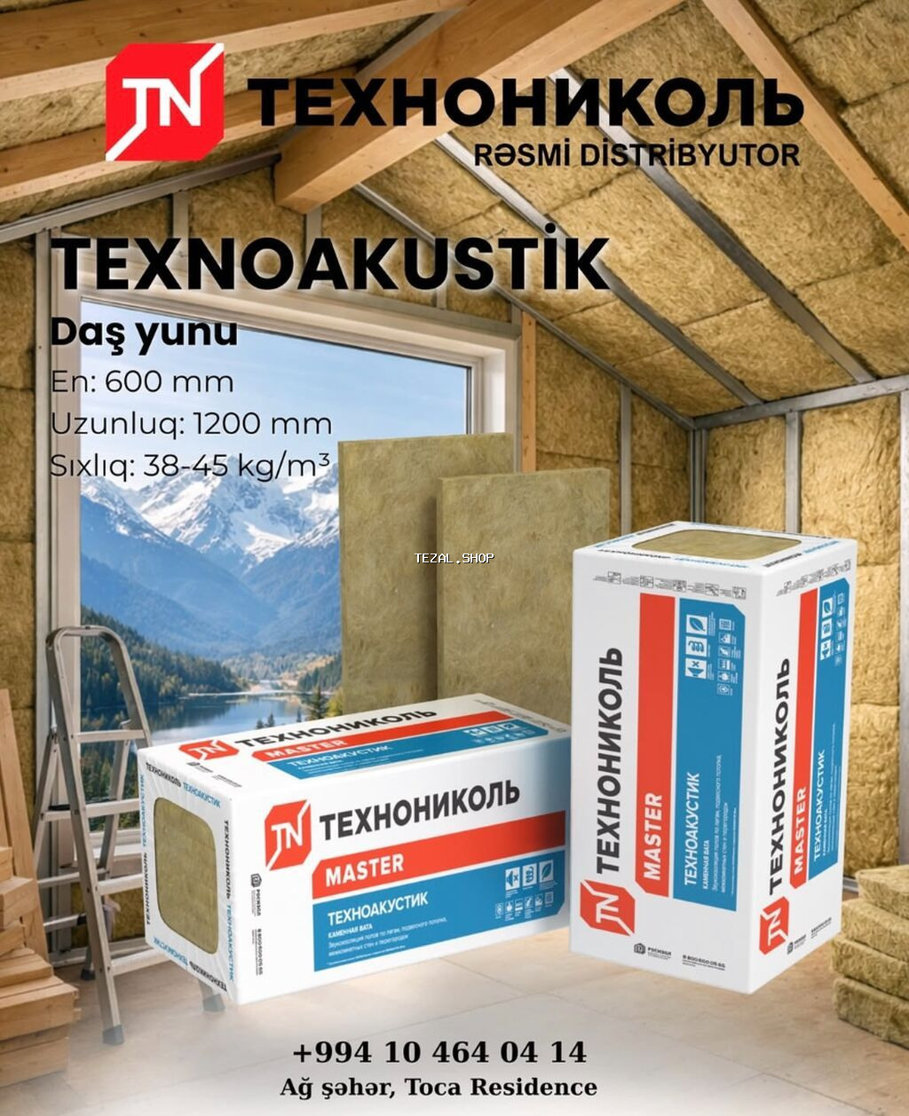 Texnonikol Texnoakustik Daş Yunu 50mm 4.32/5.76/8.64 m2 Materialı