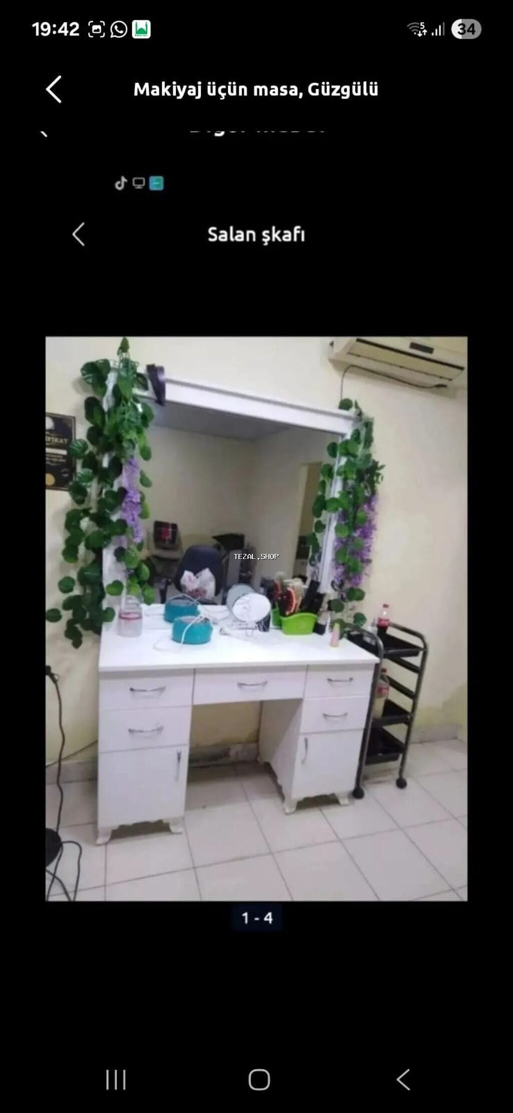 Düz masa, Siyirməli, Polkalı, Laminat, Kredit yoxdur - şəkil 2