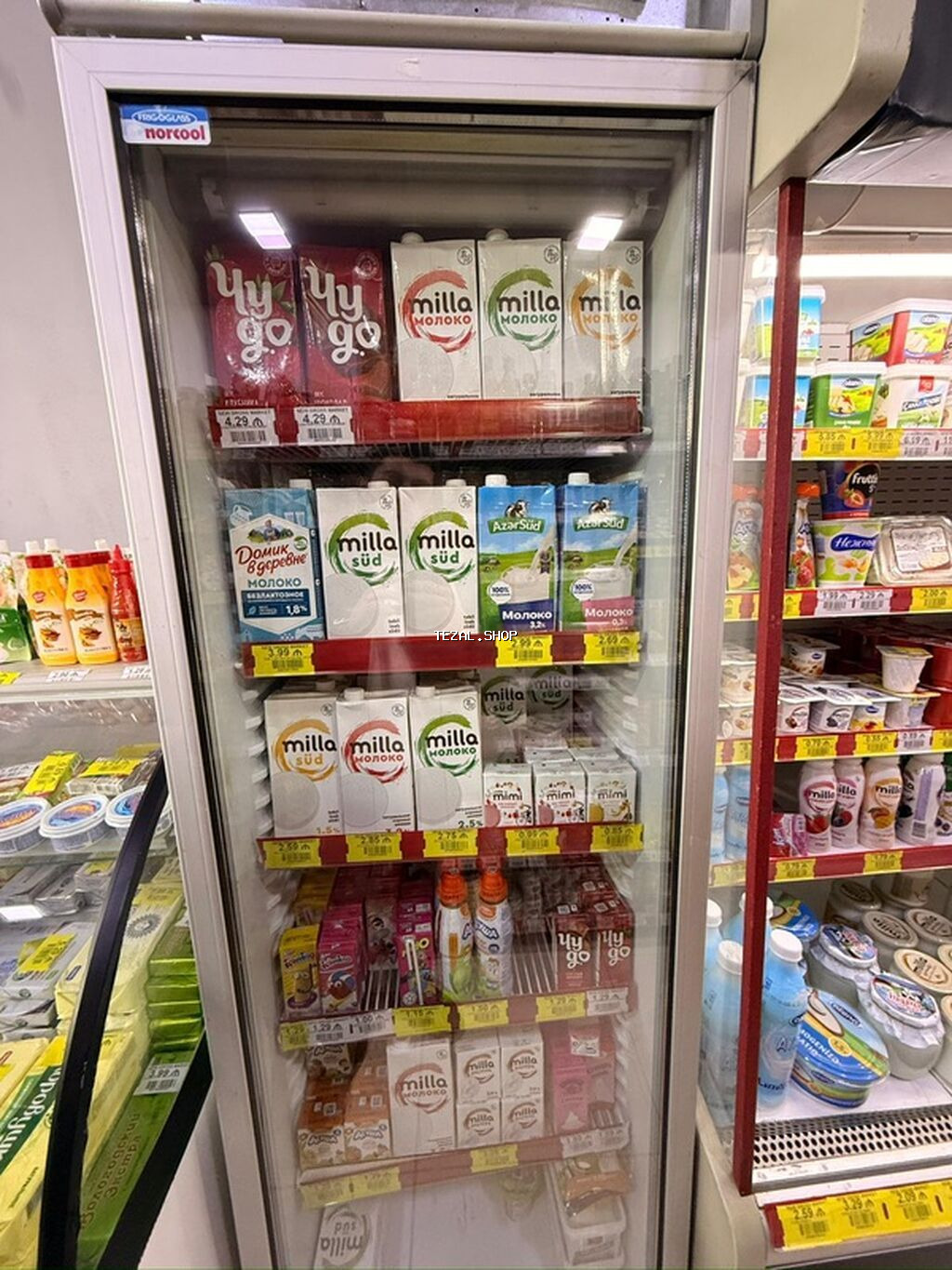 Mini-market üçün avadanlıq və dolu mal assortimenti Təsvir: - Süd və