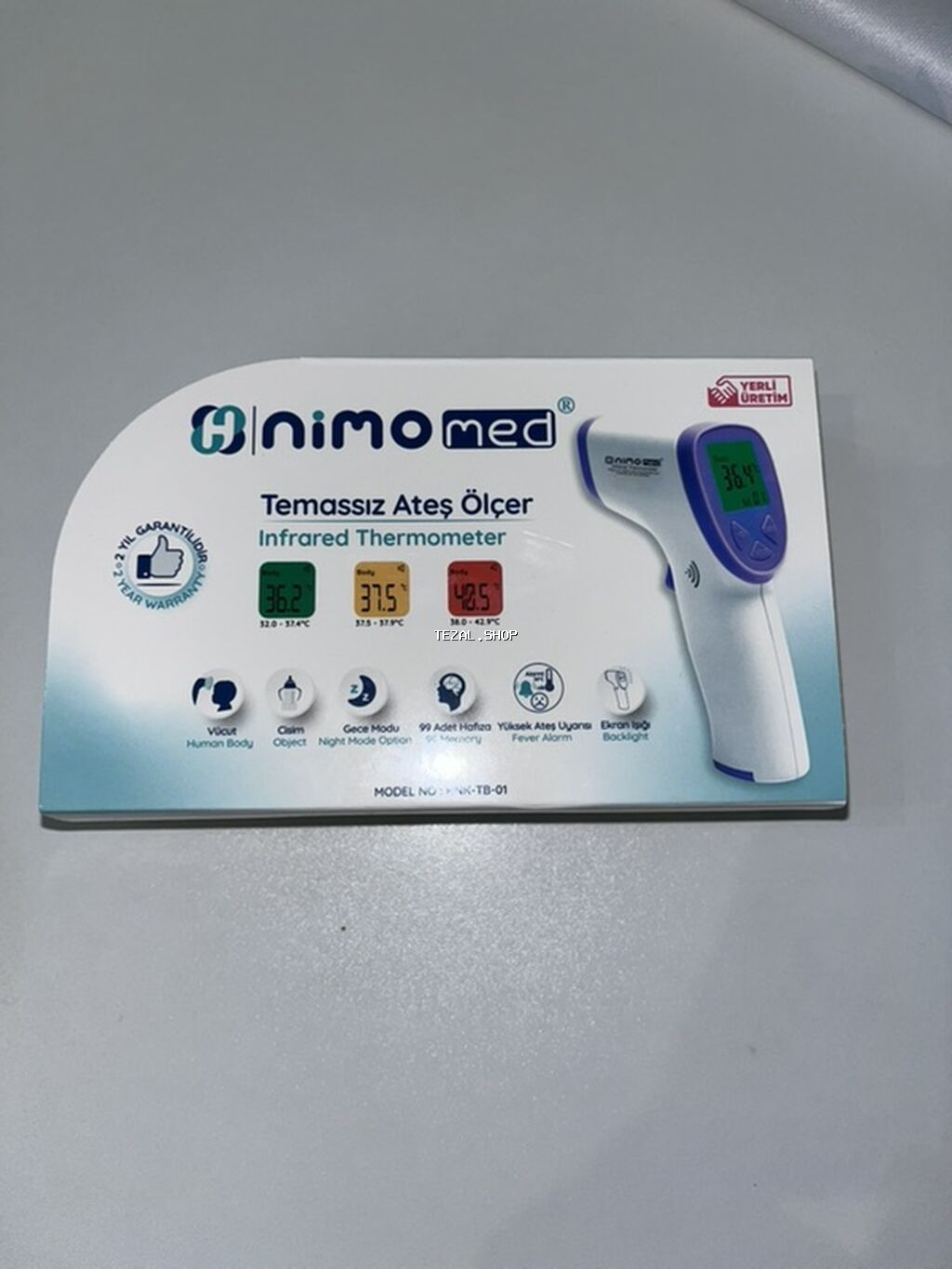 Hnimomed temassız infrared termometr Xüsusiyyətlər: - Bədən və əşya