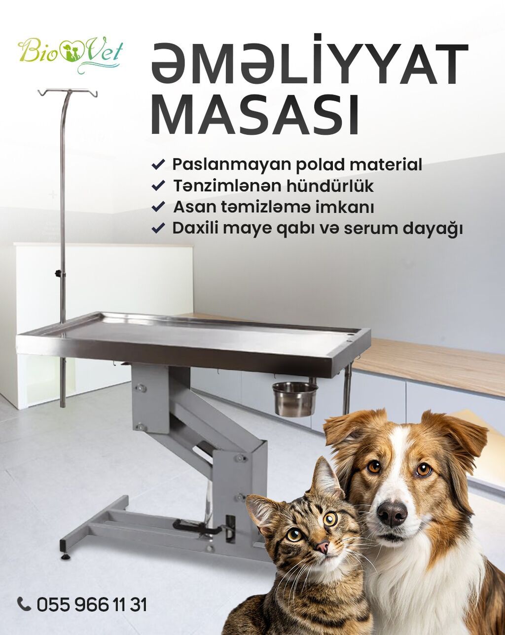 EG-7 Heyvanlar üçün Cərrahi Əməliyyat Masası, baytarlıq klinikalarının
