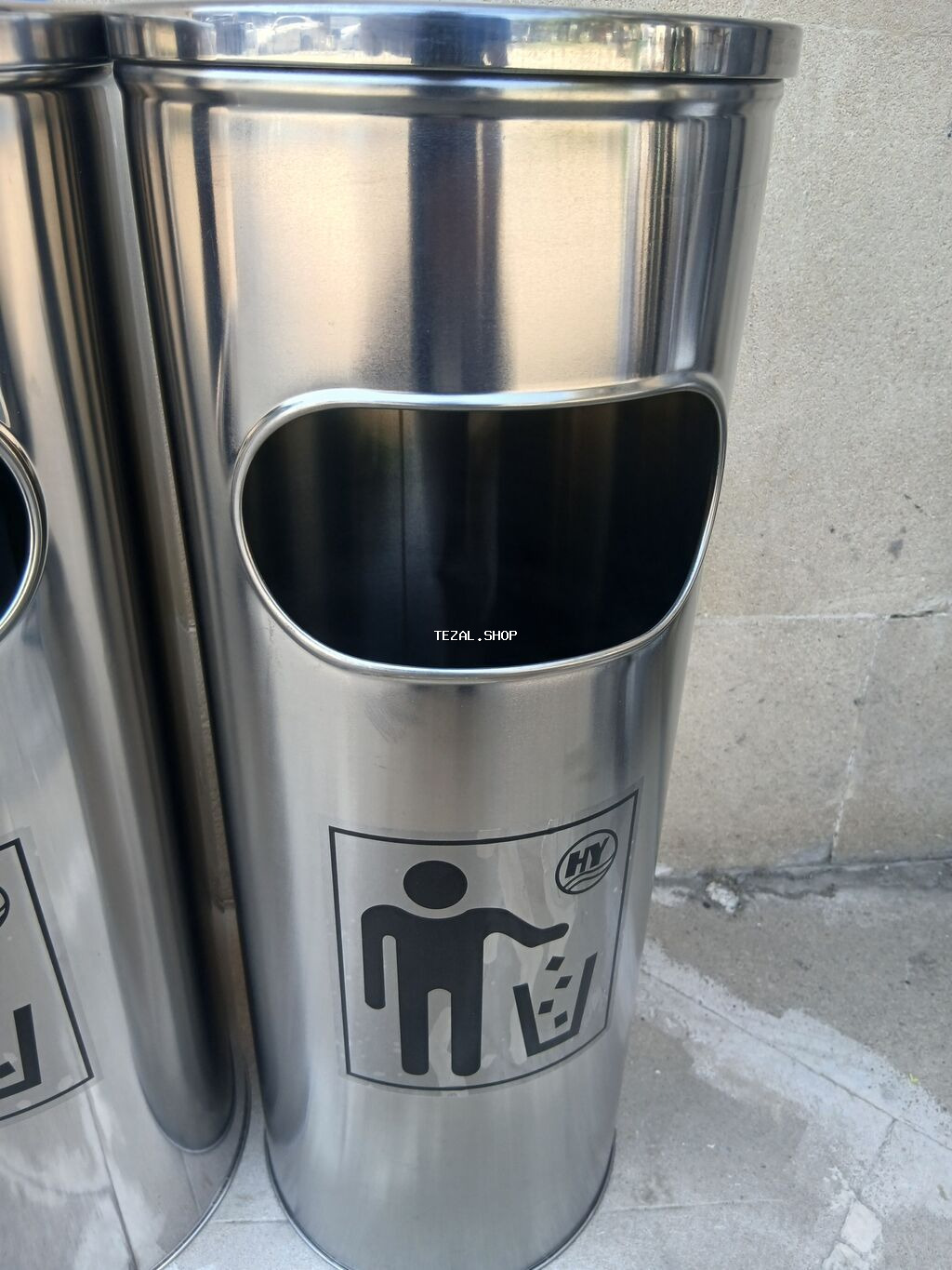 Paslanmayan poladdan hazırlanmış bu silindrik zibil qutusu həm daxili - şəkil 4